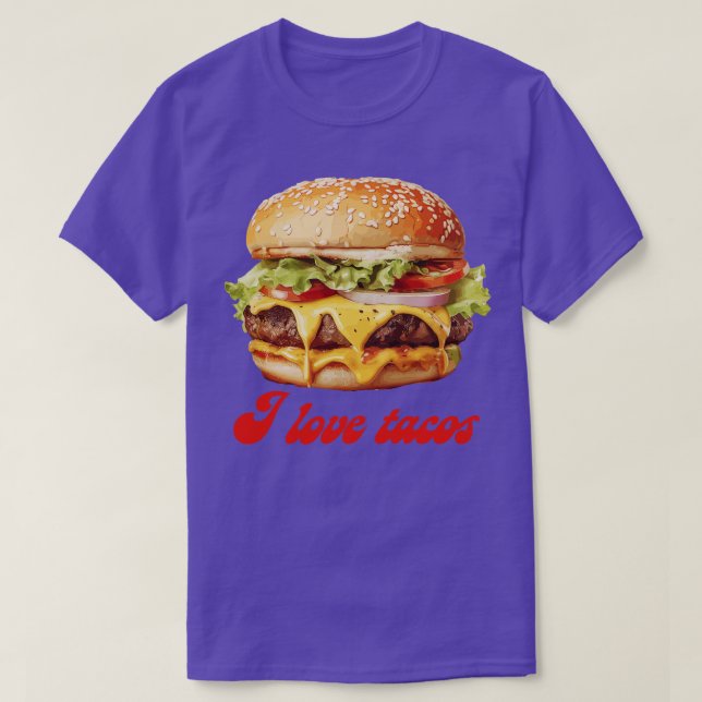 I Kärlek Tacos T Shirt (Design framsida)