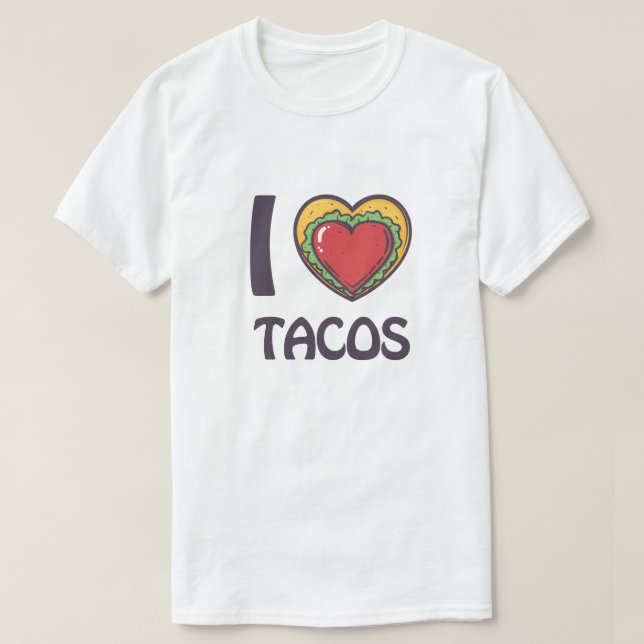 I kärlek Tacos T Shirt (Design framsida)
