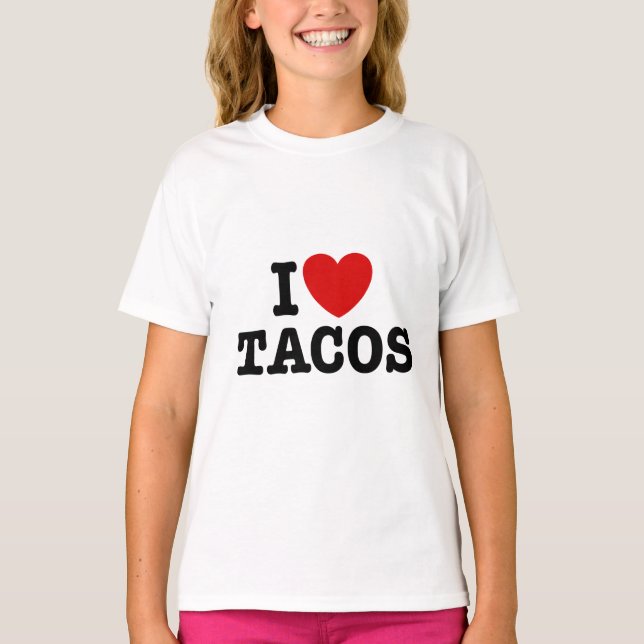 I Kärlek Tacos T-shirt (Framsida)
