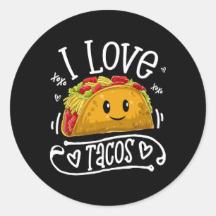 I Kärlek Tacos T Shirt Cinco De Mayo Women Manar K Runt Klistermärke
