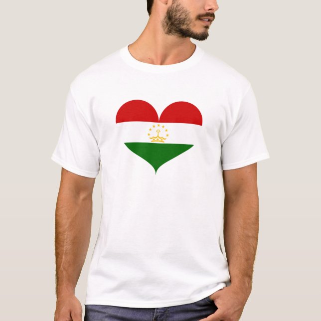I Kärlek Tadzjikistan Flagga T Shirt (Framsida)