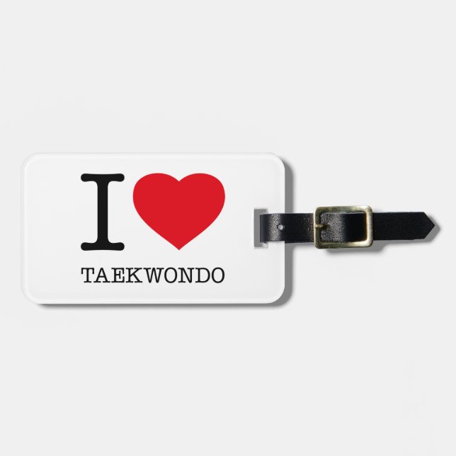 I KÄRLEK TAEKWONDO BAGAGEBRICKA (Horisontell Framsida)