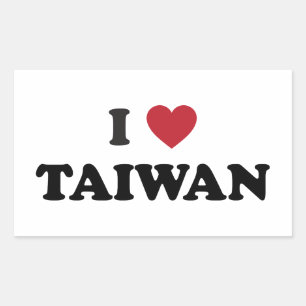 I Kärlek Taiwan Rektangulärt Klistermärke