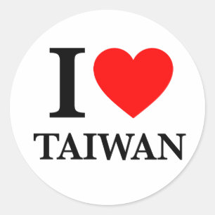 I Kärlek Taiwan Runt Klistermärke