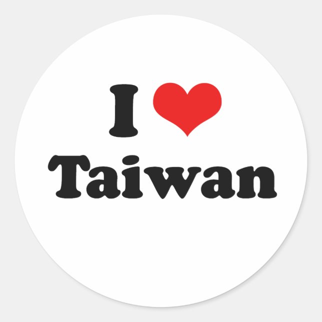 I Kärlek Taiwan Tshirt Runt Klistermärke (Framsida)