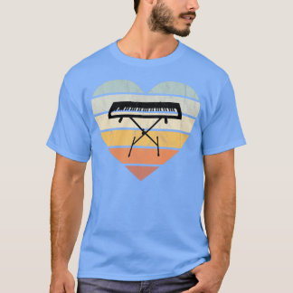 I Kärlek Tangentbord och Synthie Retro Heart T Shirt