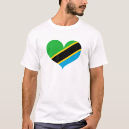 I Kärlek Tanzania Flagga T Shirt
