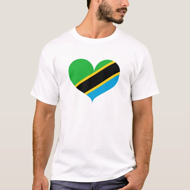 I Kärlek Tanzania Flagga T Shirt (Framsida)