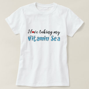 I Kärlek tar jag min vitaminhavsblå typografi T Shirt
