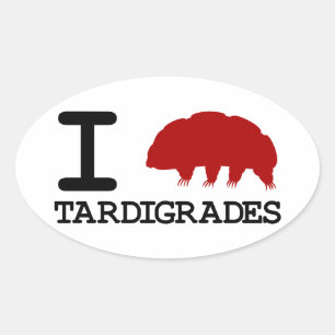 I Kärlek Tardigrades Ovalt Klistermärke