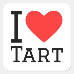 I kärlek tart fyrkantigt klistermärke