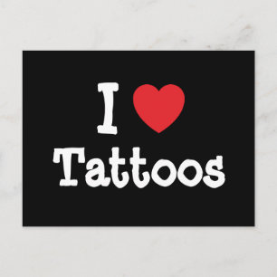 I kärlek Tattoos anpassningsbar personlig Vykort