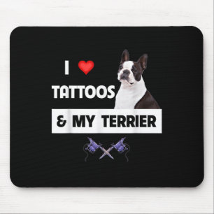 I Kärlek Tattoos och Gräns Collie Hund Tattooed M Musmatta