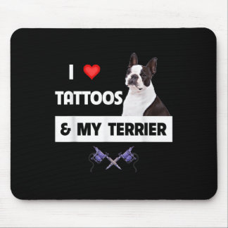I Kärlek Tattoos och Gräns Collie Hund Tattooed M Musmatta
