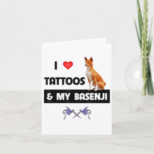 I Kärlek Tattoos och min baskenji Hund Tattooed Ma Kort
