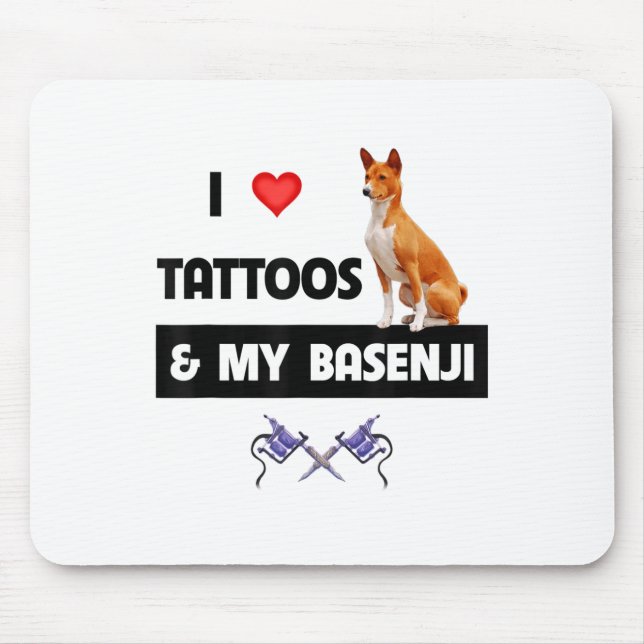 I Kärlek Tattoos och min baskenji Hund Tattooed Ma Musmatta (Framsidan)