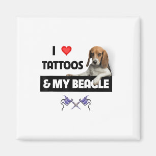 I Kärlek Tattoos och min Beagle Hund som ålades Ma Magnet