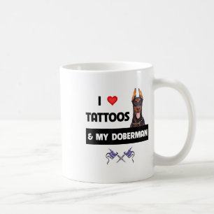 I Kärlek Tattoos och min Doberman Pinscher Hund Ta Kaffemugg