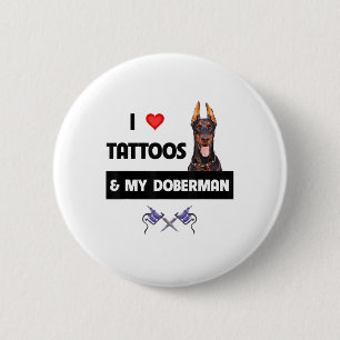 I Kärlek Tattoos och min Doberman Pinscher Hund Ta Knapp