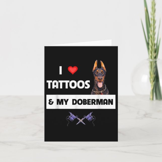I Kärlek Tattoos och min Doberman Pinscher Hund Ta Kort (Framsida)