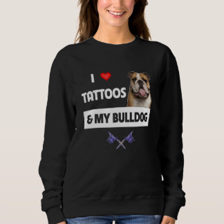 I Kärlek Tattoos och min engelska Bulldog Hund Tat T Shirt
