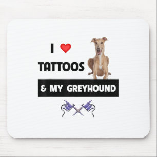 I Kärlek Tattoos och min Greyhound Tävla Hund Tatt Musmatta