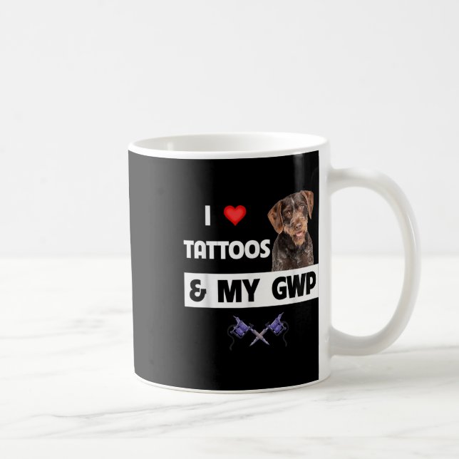 I Kärlek Tattoos och min GWP-tyske Wirehved Pointe Kaffemugg (Höger)