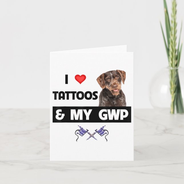 I Kärlek Tattoos och min GWP-tyske Wirehved Pointe Kort (Framsida)