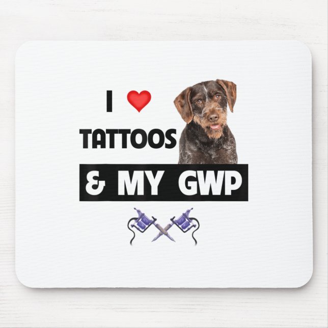 I Kärlek Tattoos och min GWP-tyske Wirehved Pointe Musmatta (Framsidan)