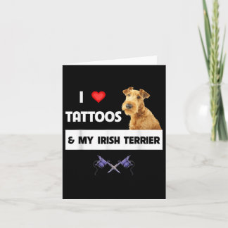 I Kärlek Tattoos och min irländska Terrier Hund Pa Kort