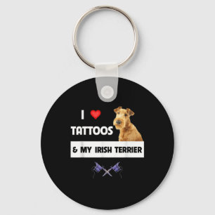 I Kärlek Tattoos och min irländska Terrier Hund Pa Nyckelring