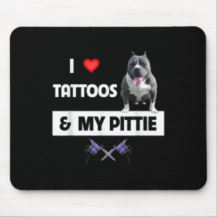 I Kärlek Tattoos och min Pittie Hund Pitbull Mamma Musmatta