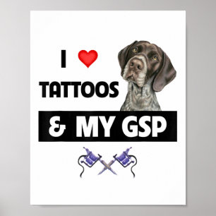 I Kärlek Tattoos och min tyska GPS-korthar Point Poster