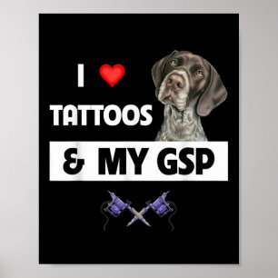 I Kärlek Tattoos och min tyska GPS-korthar Point Poster