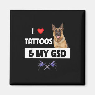 I Kärlek Tattoos och min tyska shepherd-Hund Magnet