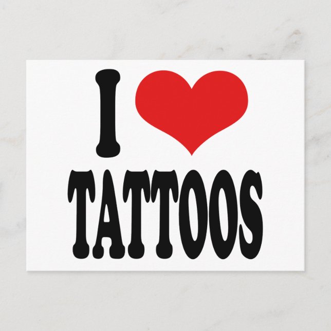 I Kärlek Tattoos Vykort (Framsida)