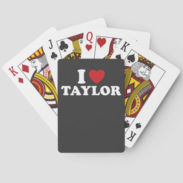 I Kärlek Taylor Namn I Heart Groovy Casinokort (Baksidan)