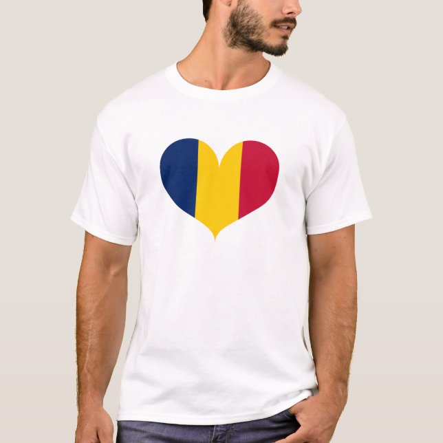I Kärlek Tchad Flagga T Shirt (Framsida)