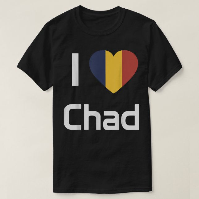 I kärlek Tchad Flagga T Tshirte  Shirt (Design framsida)