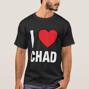 I Kärlek Tchad Land med rött Kärlek hjärta T Shirt