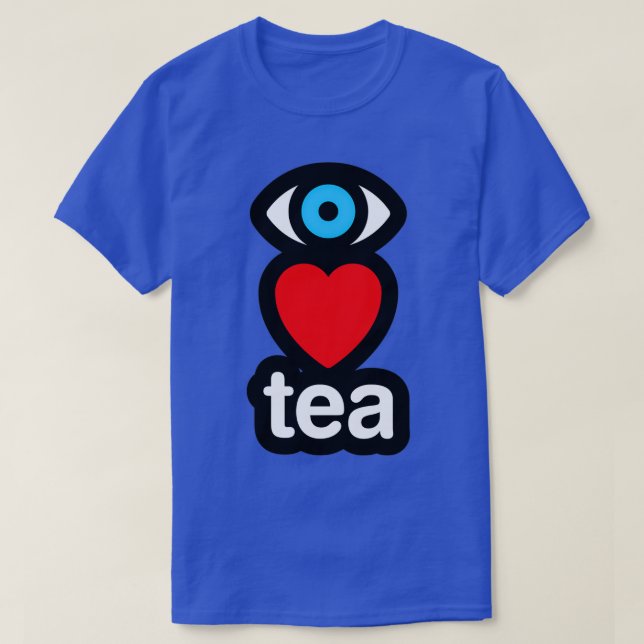 i kärlek tea lodrät t shirt (Design framsida)