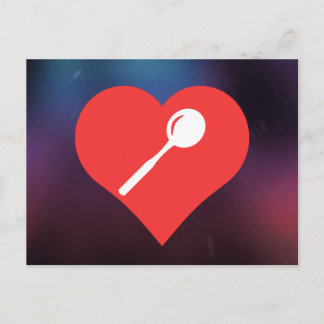 I Kärlek Tea Spoons Vykort