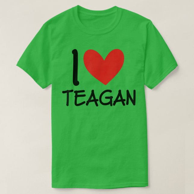 I Kärlek Teagan Namn Personlig Girl Woman BFF Fri T Shirt (Design framsida)
