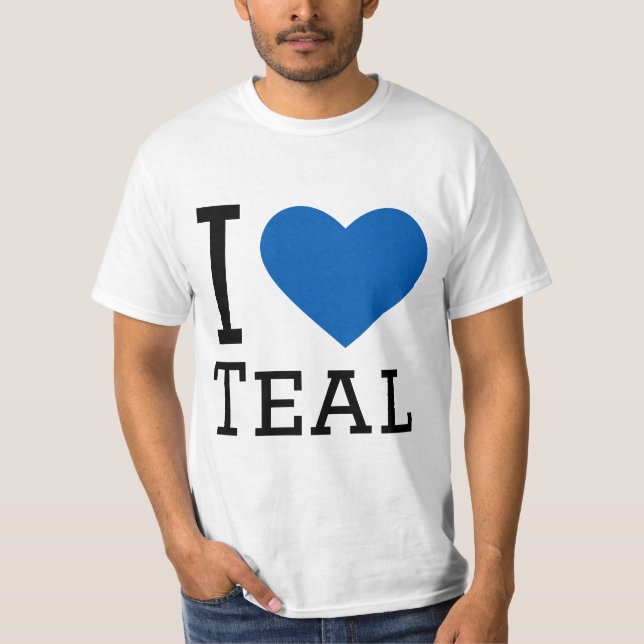 I kärlek teal t shirt (Framsida)