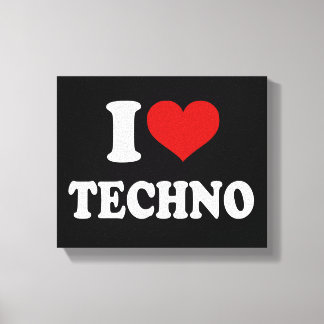 I Kärlek Techno Canvastryck