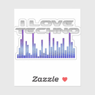 I kärlek Techno Klistermärken