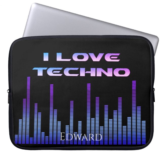 I kärlek Techno Laptop Fodral (Framsidan)