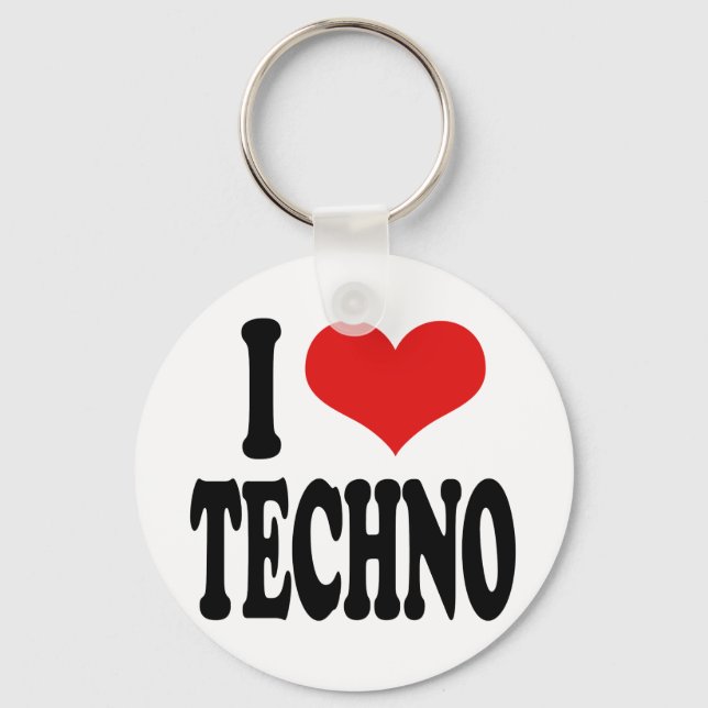 I Kärlek Techno Nyckelring (Framsida)