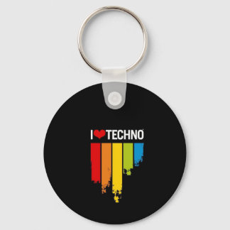 I Kärlek Techno Nyckelring