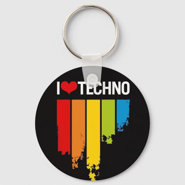 I kärlek techno nyckelring (Framsida)